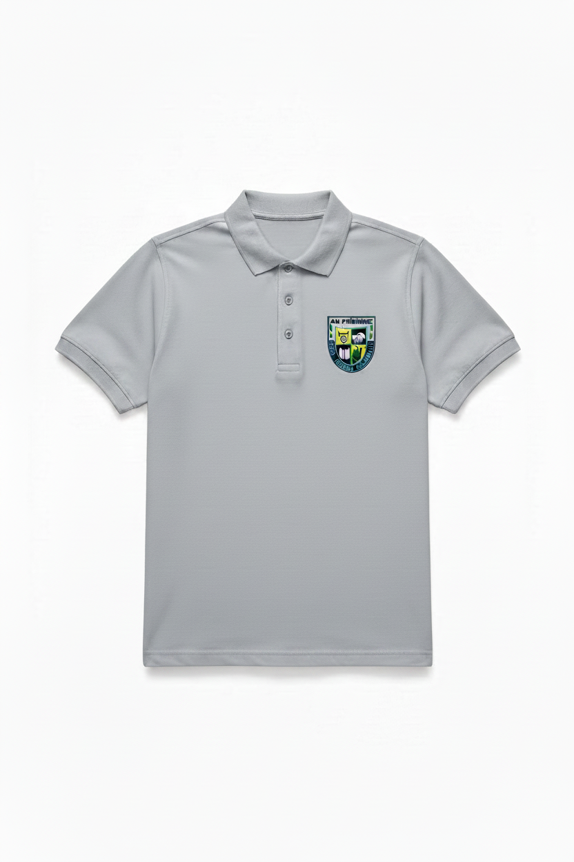 St. Flannan's Polo Shirt - Medium-Light Grey